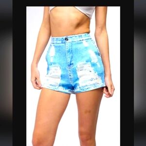 Michael kors tie dye frayed jean shorts